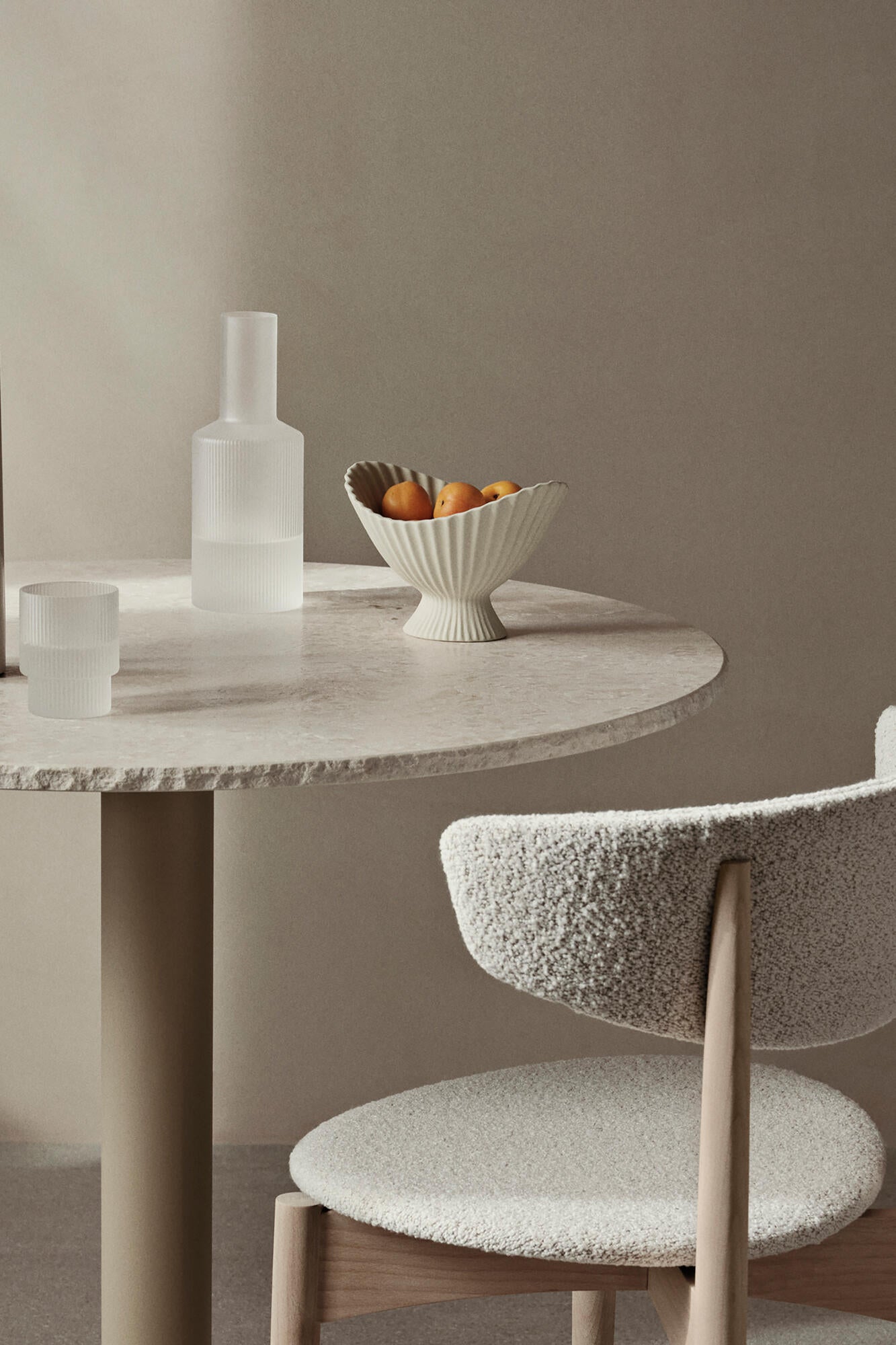 Fountain skål, L19 cm - Off-white
